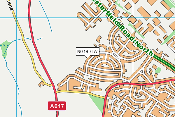 NG19 7LW map - OS VectorMap District (Ordnance Survey)