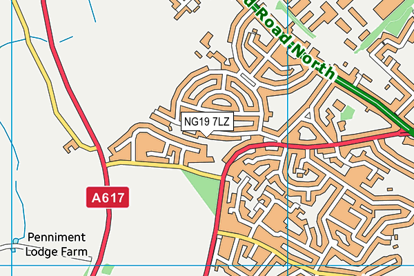 NG19 7LZ map - OS VectorMap District (Ordnance Survey)