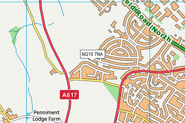 NG19 7NA map - OS VectorMap District (Ordnance Survey)