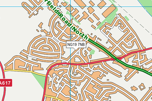 NG19 7NB map - OS VectorMap District (Ordnance Survey)