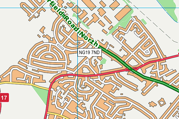 NG19 7ND map - OS VectorMap District (Ordnance Survey)