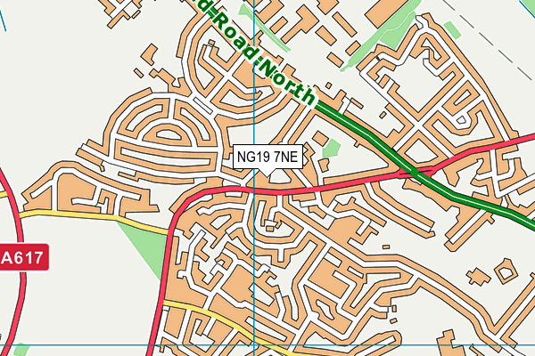 NG19 7NE map - OS VectorMap District (Ordnance Survey)