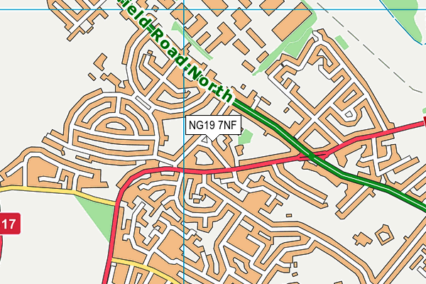 NG19 7NF map - OS VectorMap District (Ordnance Survey)