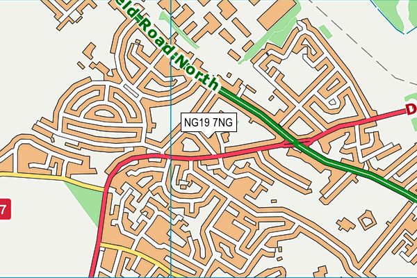 NG19 7NG map - OS VectorMap District (Ordnance Survey)
