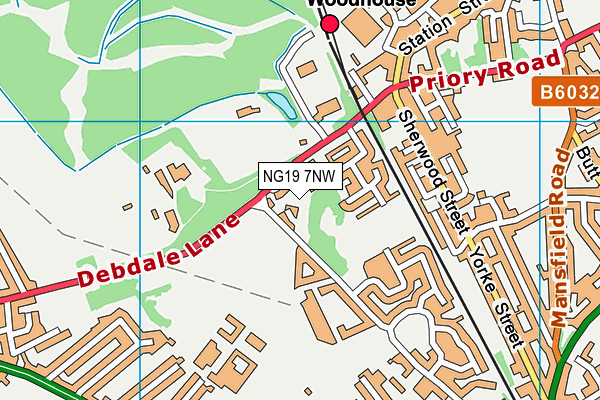 NG19 7NW map - OS VectorMap District (Ordnance Survey)