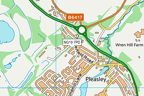 NG19 7PD map - OS VectorMap District (Ordnance Survey)