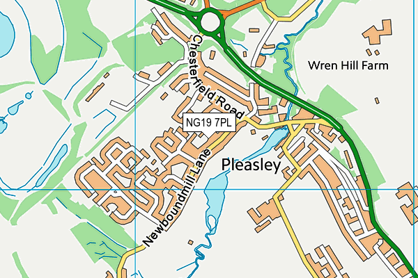 NG19 7PL map - OS VectorMap District (Ordnance Survey)