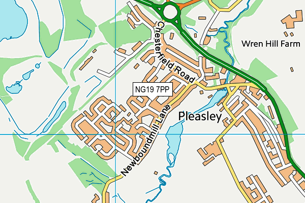 NG19 7PP map - OS VectorMap District (Ordnance Survey)