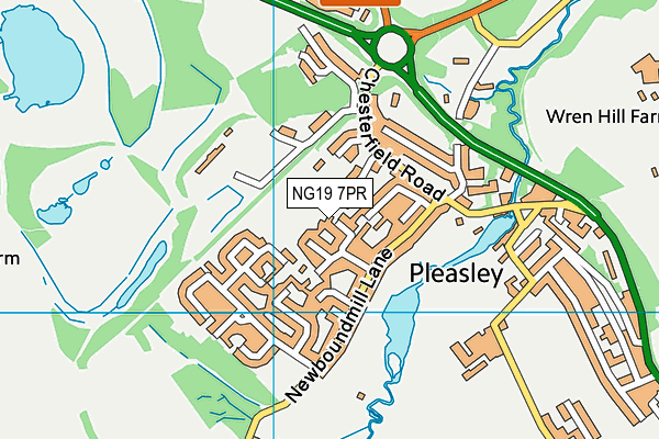 NG19 7PR map - OS VectorMap District (Ordnance Survey)