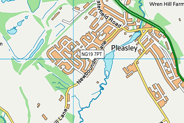 NG19 7PT map - OS VectorMap District (Ordnance Survey)