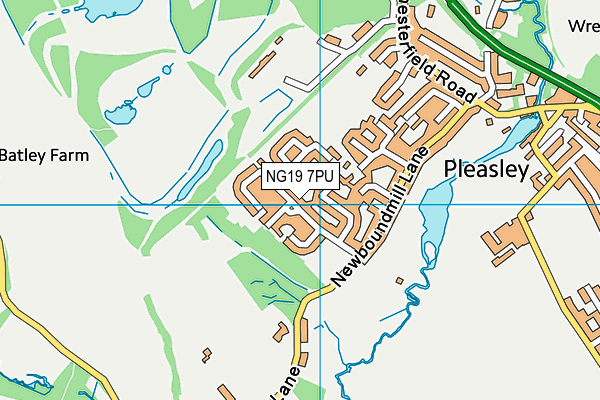NG19 7PU map - OS VectorMap District (Ordnance Survey)