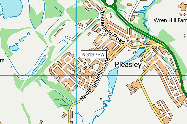 NG19 7PW map - OS VectorMap District (Ordnance Survey)