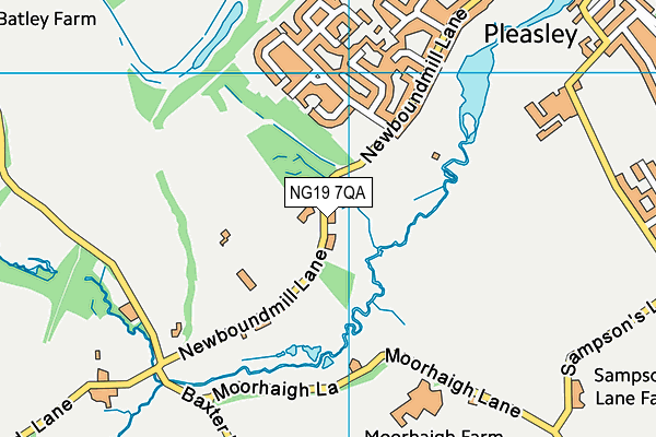 NG19 7QA map - OS VectorMap District (Ordnance Survey)