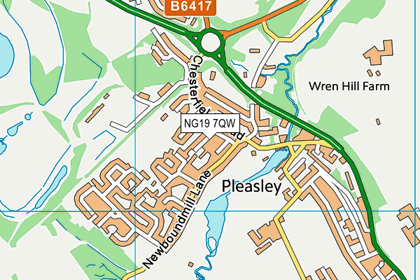 NG19 7QW map - OS VectorMap District (Ordnance Survey)