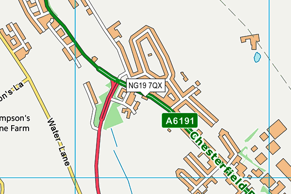 NG19 7QX map - OS VectorMap District (Ordnance Survey)