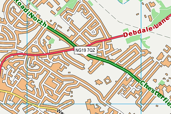 NG19 7QZ map - OS VectorMap District (Ordnance Survey)