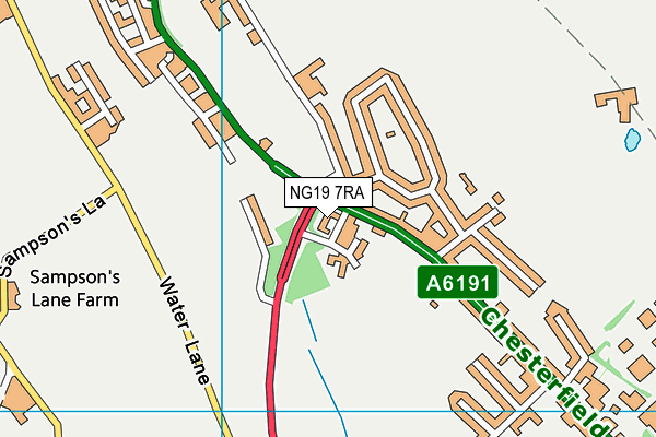 NG19 7RA map - OS VectorMap District (Ordnance Survey)