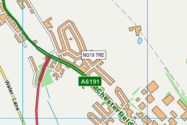 NG19 7RE map - OS VectorMap District (Ordnance Survey)