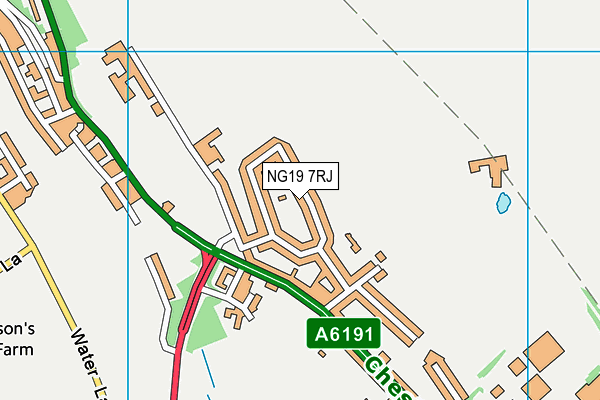 NG19 7RJ map - OS VectorMap District (Ordnance Survey)