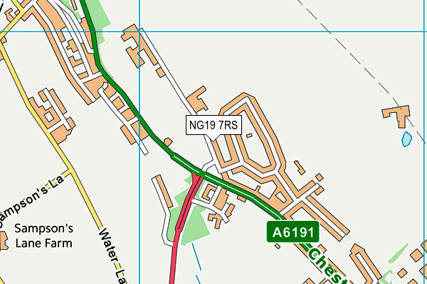 NG19 7RS map - OS VectorMap District (Ordnance Survey)