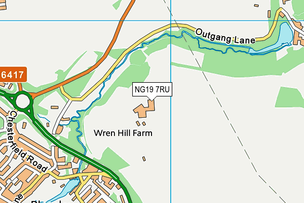 NG19 7RU map - OS VectorMap District (Ordnance Survey)