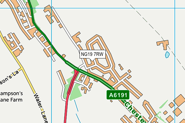 NG19 7RW map - OS VectorMap District (Ordnance Survey)