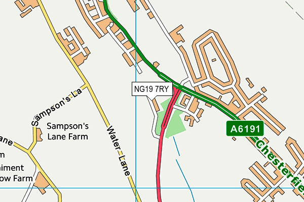 NG19 7RY map - OS VectorMap District (Ordnance Survey)