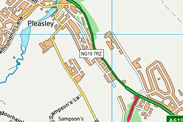 NG19 7RZ map - OS VectorMap District (Ordnance Survey)