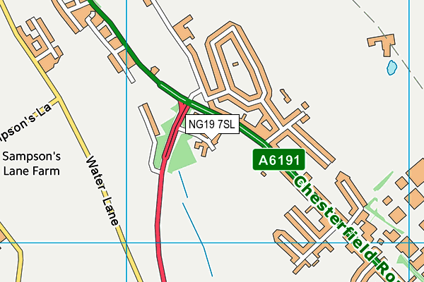 NG19 7SL map - OS VectorMap District (Ordnance Survey)