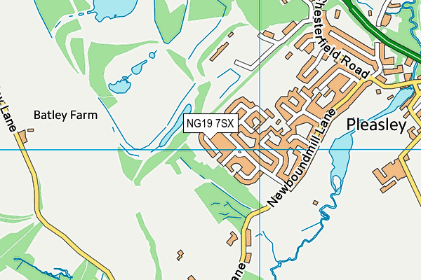 NG19 7SX map - OS VectorMap District (Ordnance Survey)