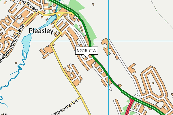 NG19 7TA map - OS VectorMap District (Ordnance Survey)