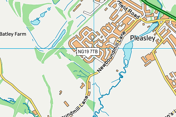 NG19 7TB map - OS VectorMap District (Ordnance Survey)