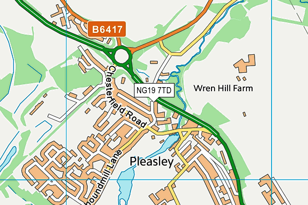 NG19 7TD map - OS VectorMap District (Ordnance Survey)