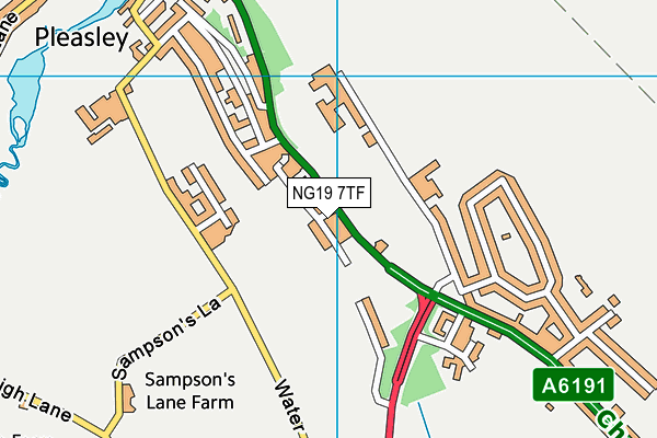 NG19 7TF map - OS VectorMap District (Ordnance Survey)