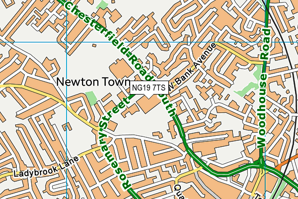 NG19 7TS map - OS VectorMap District (Ordnance Survey)