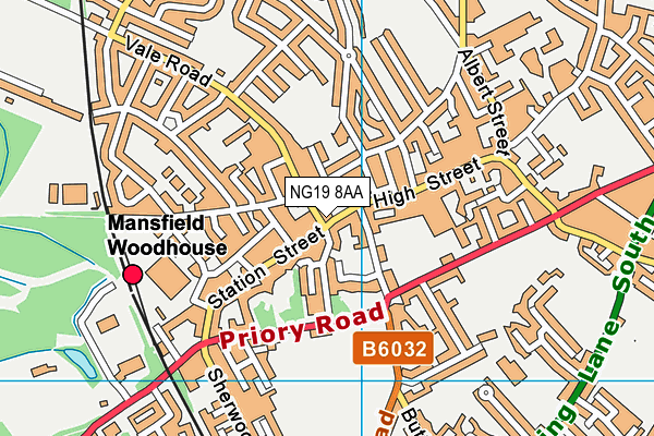 NG19 8AA map - OS VectorMap District (Ordnance Survey)