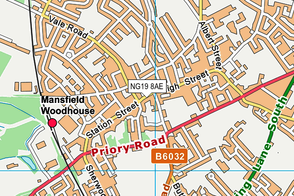 NG19 8AE map - OS VectorMap District (Ordnance Survey)