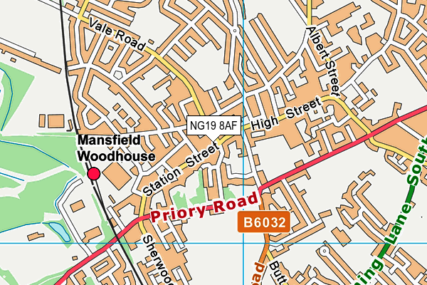 NG19 8AF map - OS VectorMap District (Ordnance Survey)