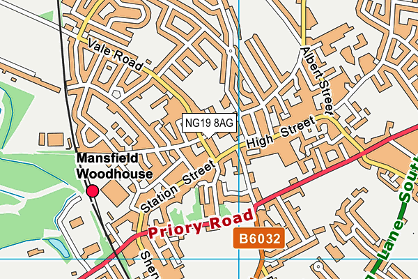 NG19 8AG map - OS VectorMap District (Ordnance Survey)