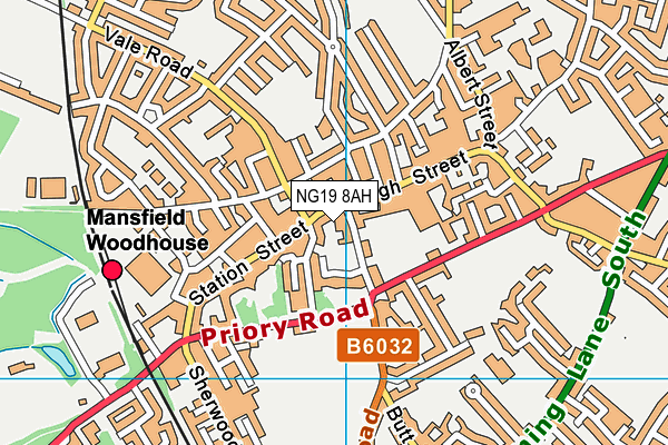 NG19 8AH map - OS VectorMap District (Ordnance Survey)