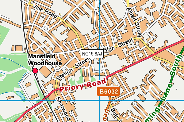 NG19 8AJ map - OS VectorMap District (Ordnance Survey)