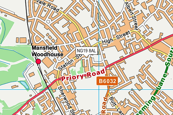 NG19 8AL map - OS VectorMap District (Ordnance Survey)