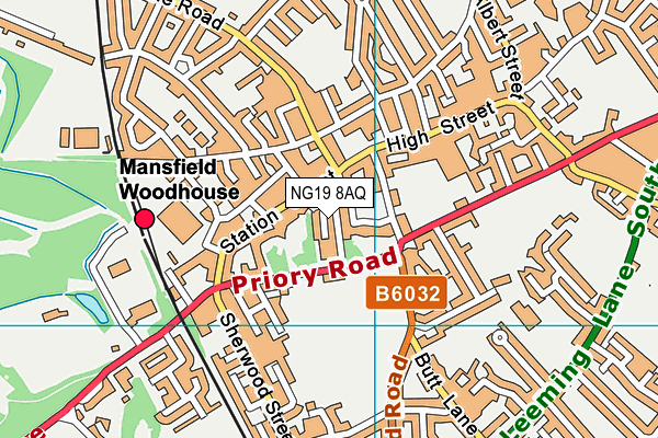 NG19 8AQ map - OS VectorMap District (Ordnance Survey)