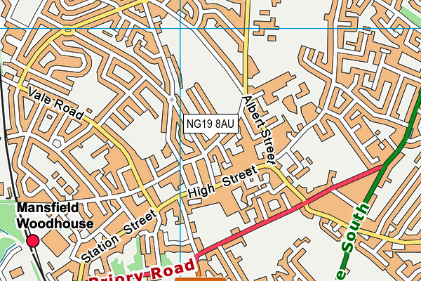NG19 8AU map - OS VectorMap District (Ordnance Survey)
