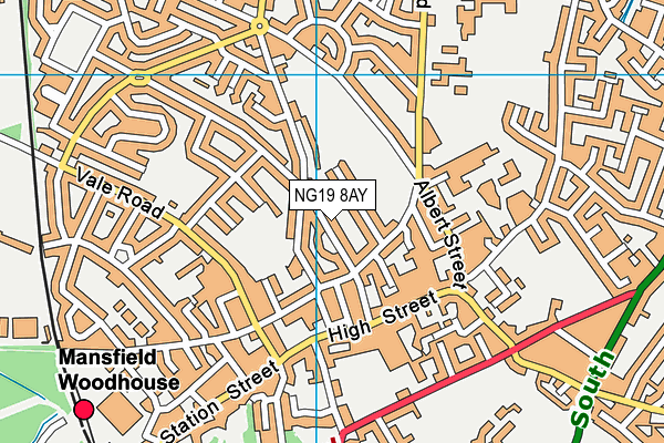 NG19 8AY map - OS VectorMap District (Ordnance Survey)