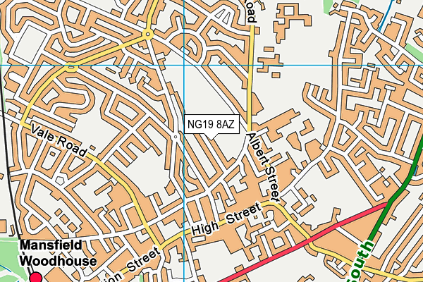 NG19 8AZ map - OS VectorMap District (Ordnance Survey)