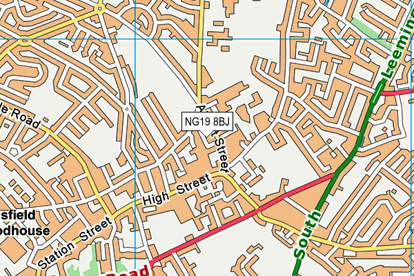 NG19 8BJ map - OS VectorMap District (Ordnance Survey)