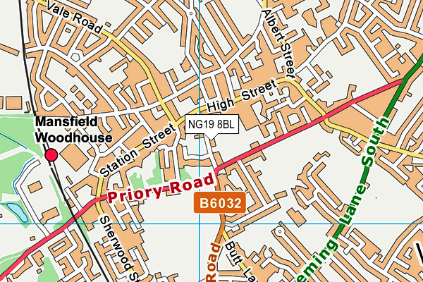 NG19 8BL map - OS VectorMap District (Ordnance Survey)