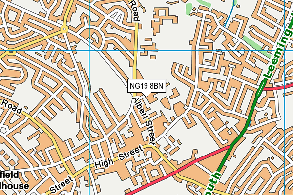 NG19 8BN map - OS VectorMap District (Ordnance Survey)