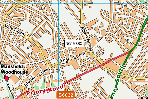 NG19 8BX map - OS VectorMap District (Ordnance Survey)